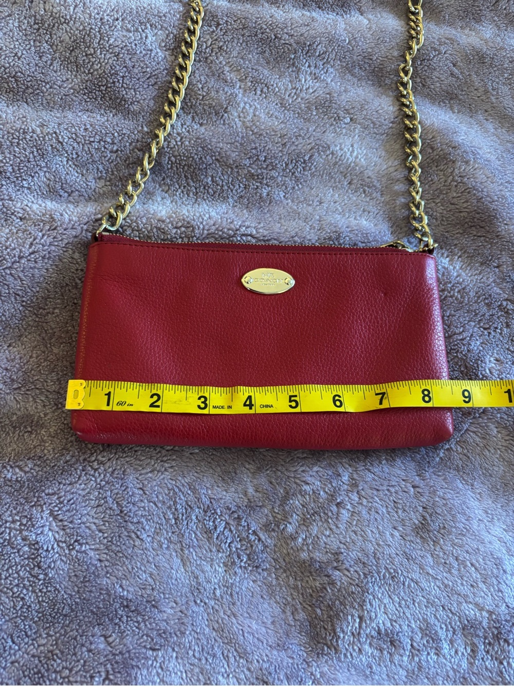 WORN ONCE COACH SMALL RED CROSSBODY BAG - Picture 9 of 16